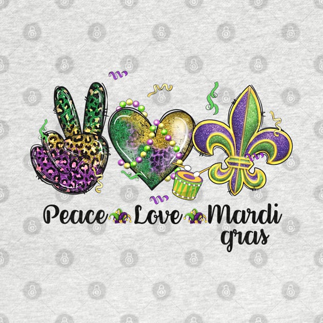 Peace Love 2023 Mardi Gras by PixieMomma Co